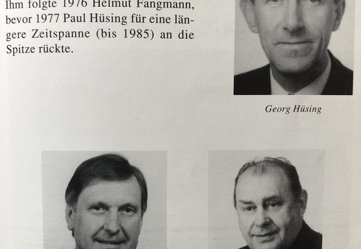 Vorstand G. Husing H. Fangmann und P. Husing 1974 - 1985